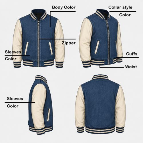 Denim Varsity Jacket | Premium Quality No Minimum Order