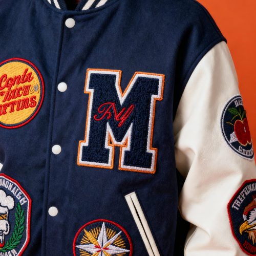 letterman jacket with custom patches